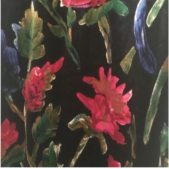 ZARA Womens Midi Dress Velvet Floral Faux Wrap V-Neck Sheath Dress Size Small - Picture 6 of 10